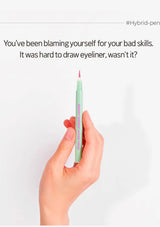 Hand holding a green pen with text about blaming oneself for bad skills.