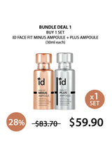 Two skincare ampoules with a bundle deal on a white background