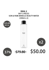 Promotional offer for Son & Park Miracle Beauty Water with a bottle displayed.