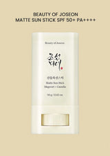 Beauty of Joseon Matte Sun Stick SPF 50+ PA++++ on a beige background