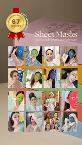 Collage of people wearing various sheet masks with a badge indicating 67 million users.