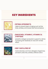 List of key ingredients with corresponding images and descriptions on a white background