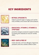 List of key ingredients with corresponding images and descriptions on a white background
