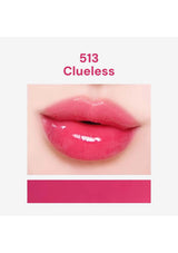 Lipstick color swatch labeled '513 Clueless' on a white background