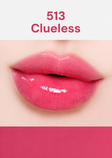 Lipstick color swatch labeled '513 Clueless' on a white background