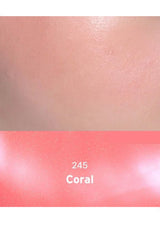 Coral color swatch with shade number 245 on a peach border