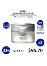 OASIS NØborn Cell Oasis Pad packaging with promotional text on a white background