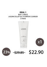 Lagom Cellup Get to Water Cleanser tube with promotional text on a white background