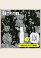 Two perfume bottles with a floral background and 'Doson' branding.