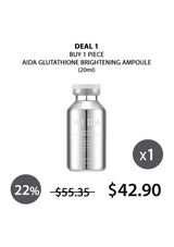 AIDA Glutathione Brightening Ampoule with pricing and discount information on a white background