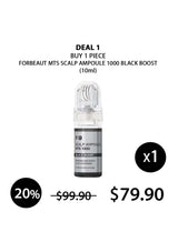 Forbeaut MTS Scalp Ampoule 1000 Black Boost product with promotional pricing on a white background