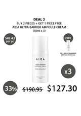 Promotional offer for AIDA Ultra Barrier Ampoule Cream with pricing and quantity details.