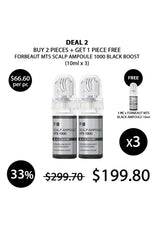 Promotional offer for Forbeaut MTS Scalp Ampoule 1000 Black Boost with pricing and deal details.