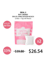 Promotional offer for Era of Living Oxygen Bleach with a discount on buying two boxes.