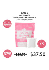 Promotional graphic for Era of Living Oxygen Bleach with pricing and quantity details.