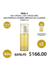 Aida Propolis Calming Ampoule Gel Cleanser with promotional offer on a white background