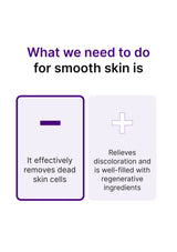 Text on a white background about smooth skin care with icons and text boxes.