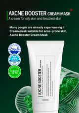 Axcne Booster Cream Mask packaging with green background and product image.