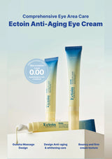 Ectoin Anti-Aging Eye Cream packaging with product tubes and box on a light blue background