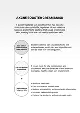 Promotional text for Axene Booster Cream Mask on a white background