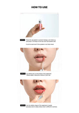 Skincare products with text describing their benefits on a white background