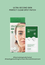 Ultra Xecond Skin Perfect Clear Spot Patch packaging on a light green background