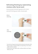 Product advertisement showing a before and after comparison with a digital thermometer on skin.