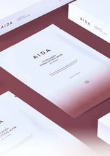 Skincare products with text describing their benefits on a white background