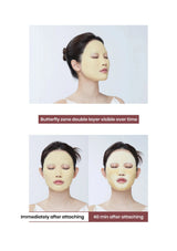Before and after effects of a face mask application on a person's face.