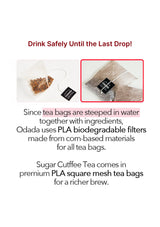 Tea bags with PLA biodegradable filters on a white background