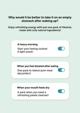 Promotional graphic for Oleshot with usage scenarios on a light green background