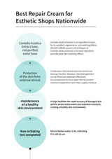 Advertisement for best repair cream for esthetic shops nationwide with text about Centella Asiatica Extract.