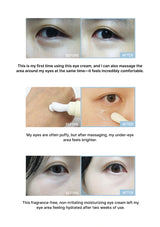 Before and after使用眼霜的效果展示