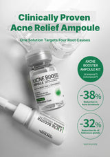 Acne relief ampoule kit with text on a white background