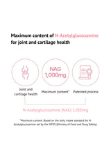 Advertisement for N-Acetylglucosamine with health benefits on a white background