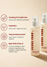 Skincare product with ingredients listed on a white background