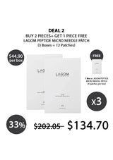 Promotional offer for Lagom Peptide Micro Needle Patch with packaging and pricing details.