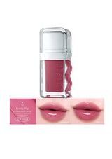Lipstick with packaging and color swatch on a white background