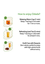 Instructions on how to enjoy Odada tea with images and text.