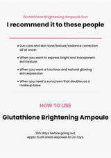 Instructions for using Glutathione Brightening Ampoule on a white background