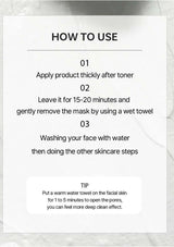 Instructions for using a skincare product with a white background