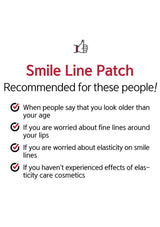 Advertisement for Smile Line Patch with text and a thumbs-up icon on a white background