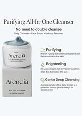 Arencia Purifying All-In-One Cleanser with product packaging on a white background