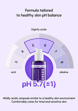 Cosmed pH 5.7 ampoule with a pH scale on a light purple background
