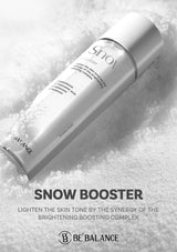 Snow booster skincare product on a textured white background with 'Be Balance' branding.