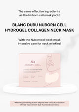 Blanc Dubu Nuborn Cell Hydrogel Collagen Neck Mask packaging on a white background