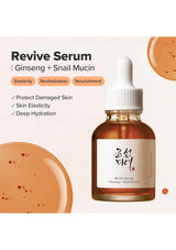 Revive Serum bottle with dropper on a beige background