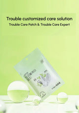 Packaging of Trouble Care Patch & Trouble Care Expert on a light green background