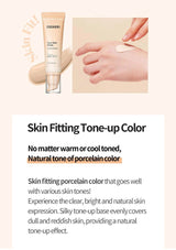 Cosnori Real Skin Cream tube with hands applying cream on a light background