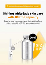 AIDA skincare ampoule with text highlighting capacity and benefits on a white background